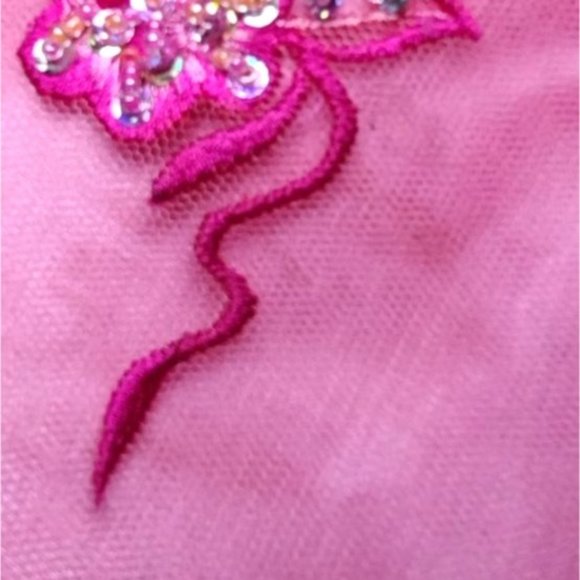 Vintage Y2K Pink Fairycore Floral Strapless Floral Prom Ball Gown Dress / Sz: 4 - Picture 5 of 6